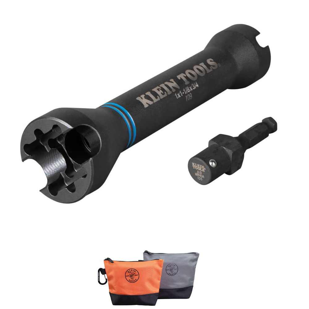 Klein Tools NRHD 5-in-1 Impact Socket with Free Stand up Zipper Bags from Columbia Safety